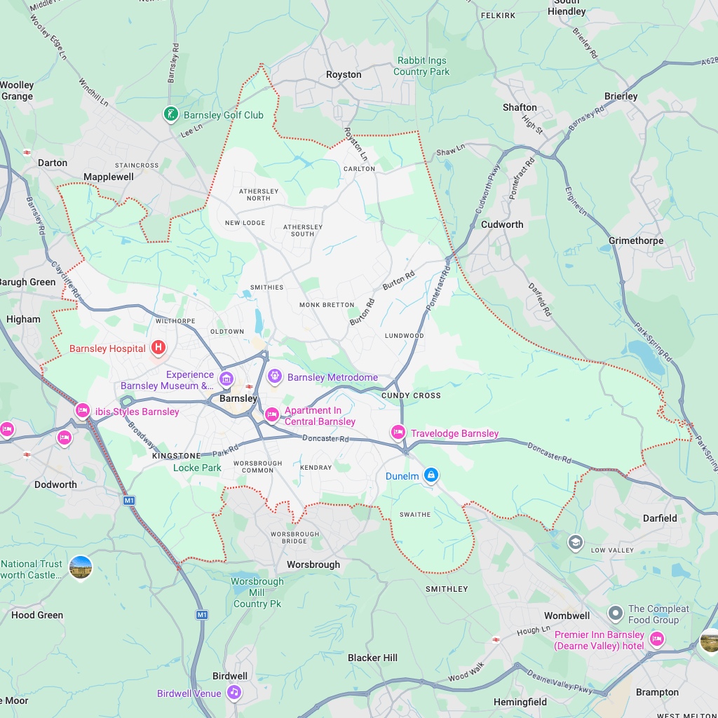 Map of Barnsley